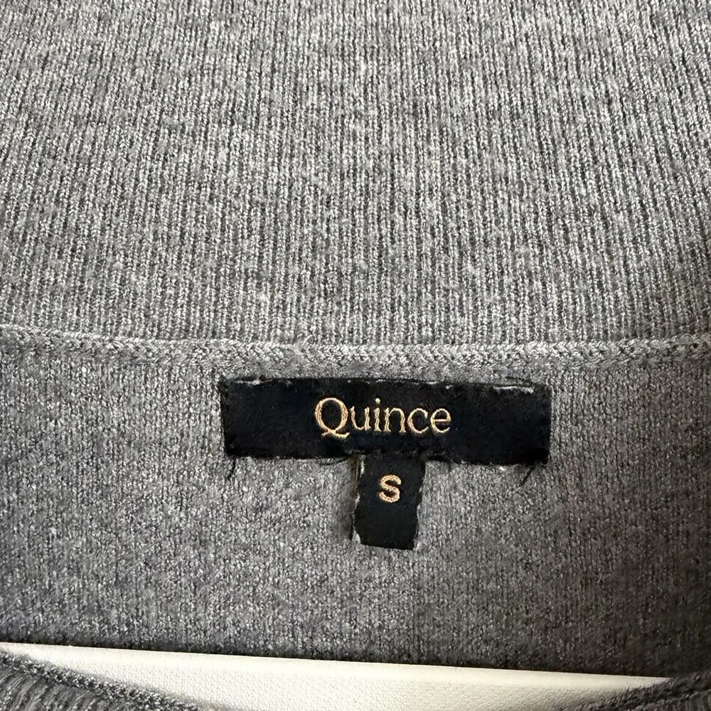 Quince Sweater Womens‎ Small Heather Gray Eco-Knit Milano Stitch Mock Neck